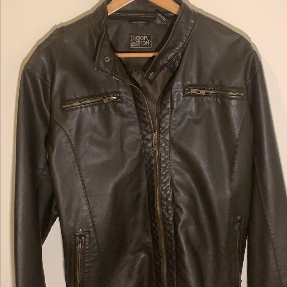 Faux Leather Men’s Jacket
